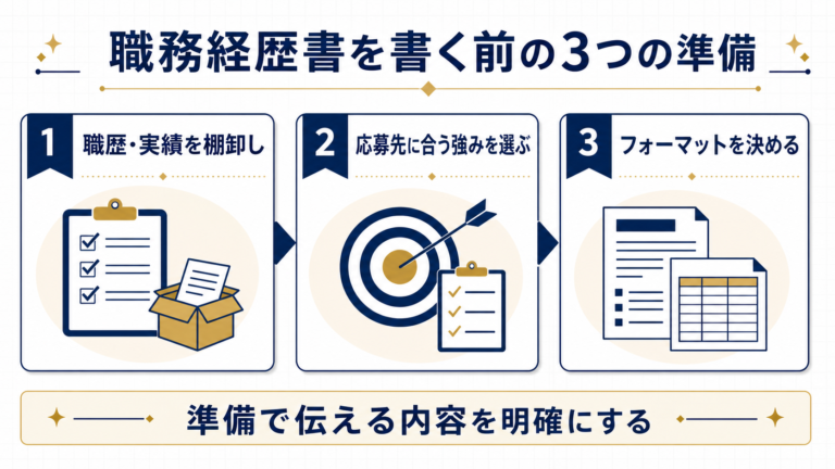 職務経歴書を書く前の3つの準備