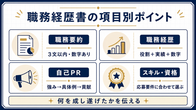 職務経歴書の項目別ポイント