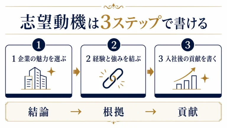 志望動機を3ステップで書く