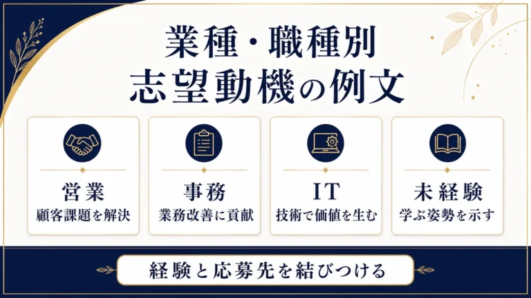 業種・職種別の志望動機例文
