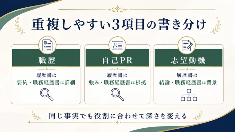 重複しやすい3項目の書き分け