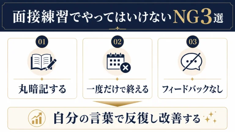 面接練習でやってはいけないNG3選