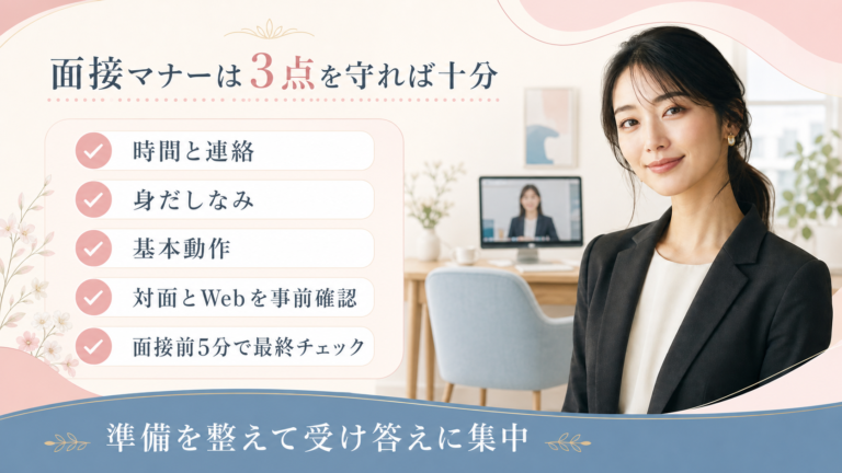 面接マナーは3点を守れば十分