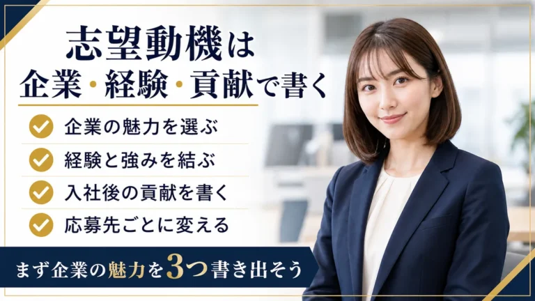 志望動機は企業・経験・貢献で書く